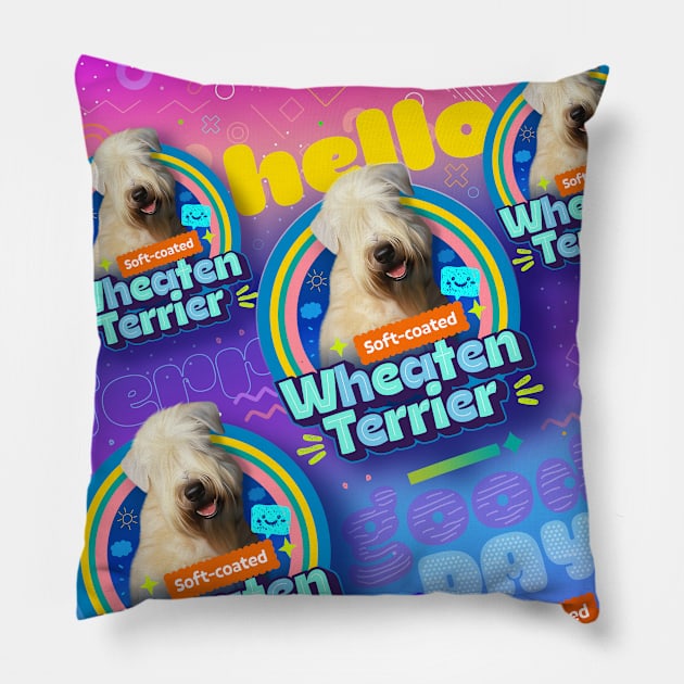 Wheaten Terrier soft coated Pillow by Puppy & cute