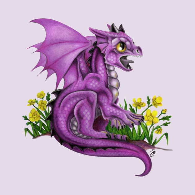 Adorable Baby Purple Dragon by Sandra Staple