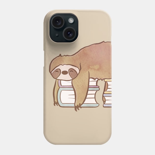 SLOTH READS Phone Case by Catarinabookdesigns