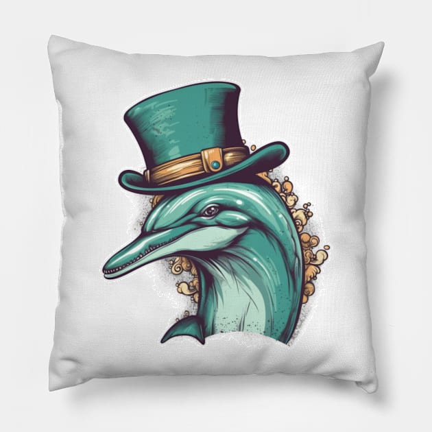 Don't Be Shellfish, Let's Hang Out With Dolphin Art Pillow by InspirationPL