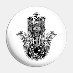 Hamsa Hand Elephant Pin