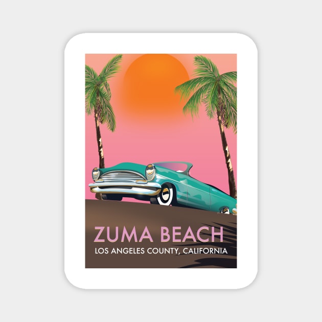 Zuma Beach Los Angeles County California Magnet by nickemporium1