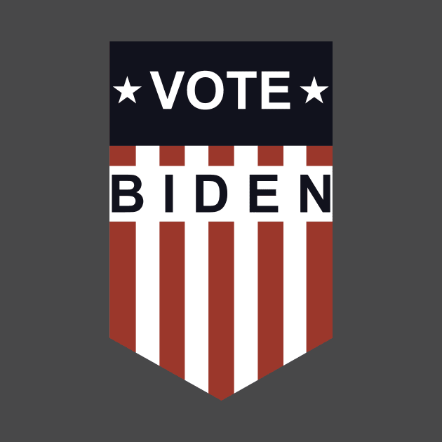 Vote Biden American Flag Shield - Red White And Blue by drunkparrotgraphics