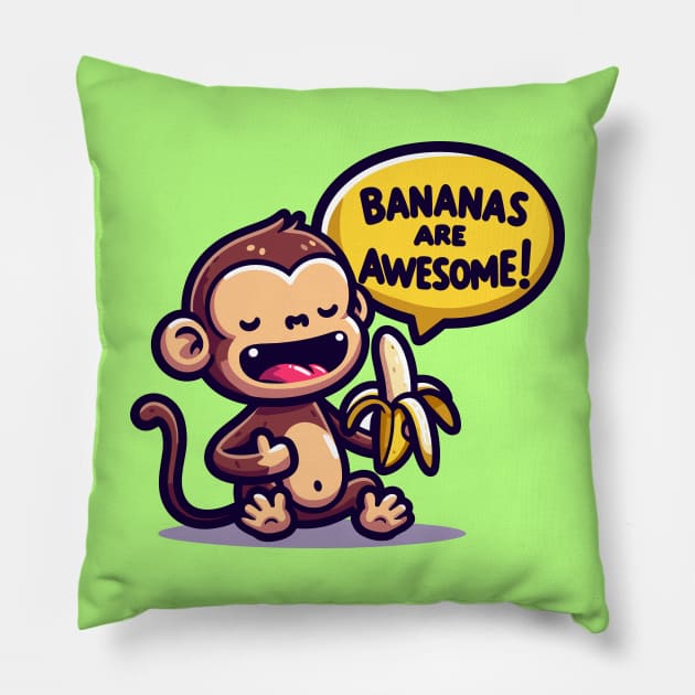 Bananas Are Awesome: Joyful Monkey Pillow by SimplyIdeas