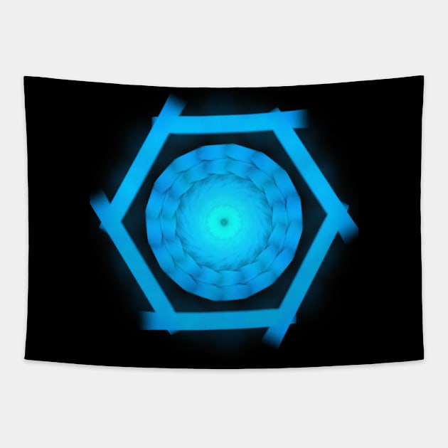 Modern futuristic hexagon Tapestry by FariDesigns 