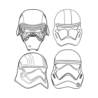 Line Art Series First Order Helmets T-Shirt