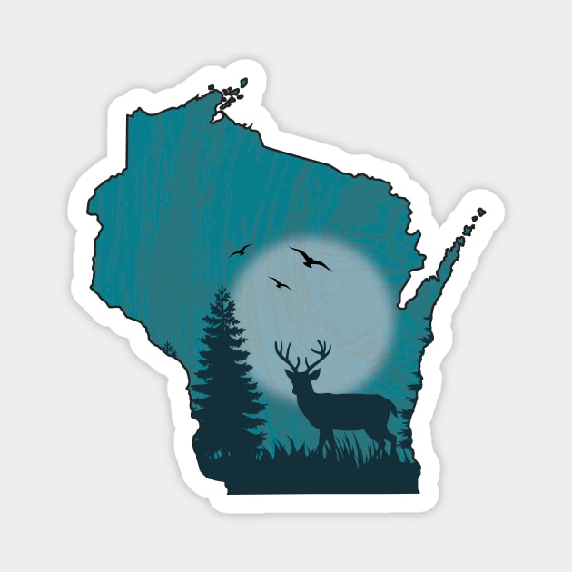 Wisconsin Deer Hunting Magnet by DoctorWatsonDesigns