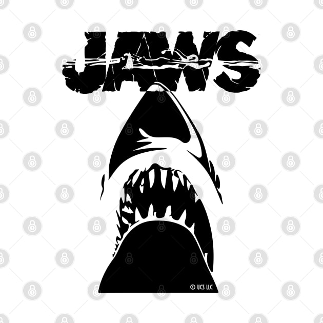 JAWS - GREAT WHITE DANGEROUS SHARK black by kooldsignsflix@gmail.com