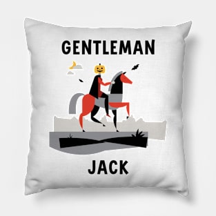 gentleman jack o'lantern Pillow