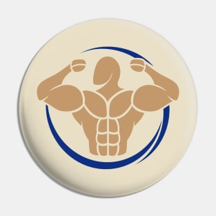 Power Bodybuilder Man Posing Pin