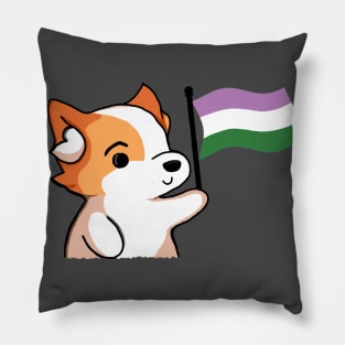 Genderqueer Pride - Corgi Version Pillow