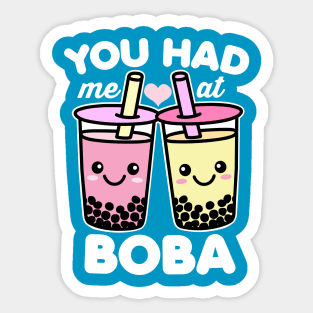 You Had Me At Boba - Boba Tea Gifts Kawaii Bubble Tea Cups Sticker for  Sale by jazminanett