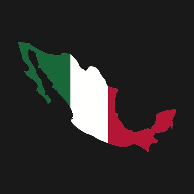 Mexico map flag by Designzz