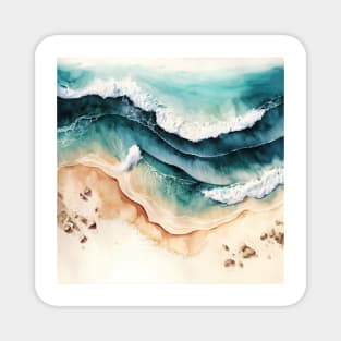 Beautiful sandy beach with waves Magnet