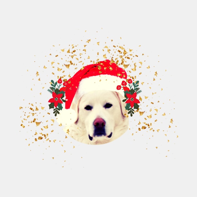 Christmas White Dog by Grace Daily 