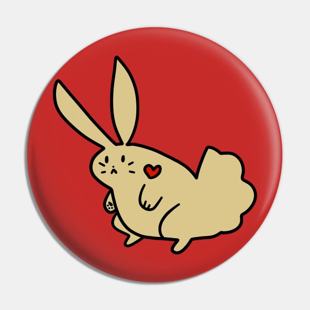 Beige Heart Bunny Pin by saradaboru