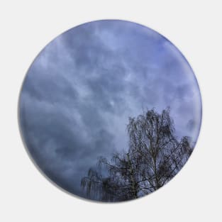 Tree and a Stormy, Cloudy Sky Pin