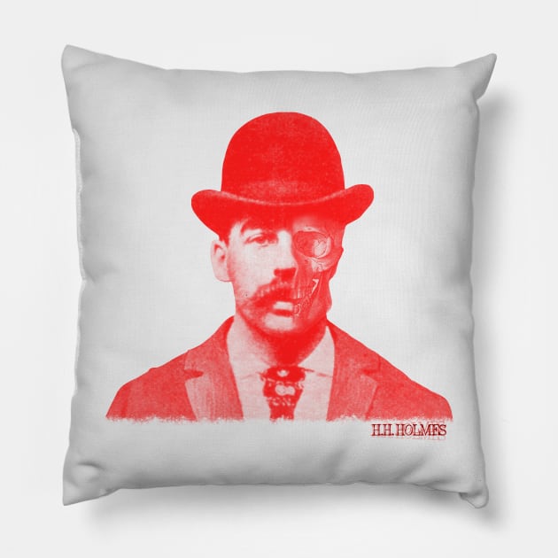 HH HOLMES Face of Evil Pillow by darklordpug