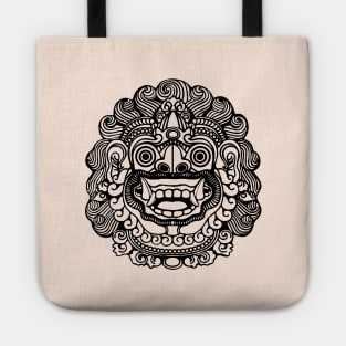 Balinese Mask Lineart Tote