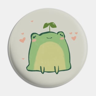 Cute Frog with Plant Pin