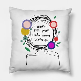 Mental health awareness anxiety worries depression therapy selflove Pillow