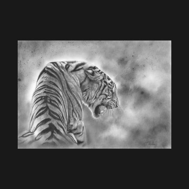 Defiant - tiger pencil drawing by Mightyfineart