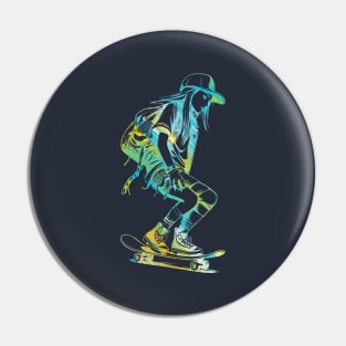 GIRL ON SKATEBOARD Pin