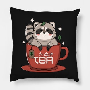 Kawaii Tanuki Tea Cup Pillow