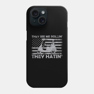 Funny Golfer Dad Husband Mens US Flag They See Me Rolling Phone Case