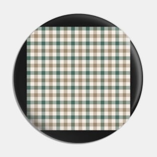 Classic gingham check in taupe and forest green Pin