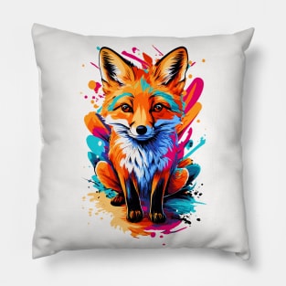 Fox - Cute Fox Colorful - Fox Head Pillow