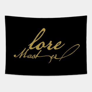 Lore Master Gold Gaming Typography Tapestry