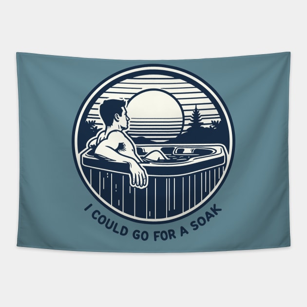 Relaxation Retreat - Hot Tub Sunset Tapestry by The Tee Bizarre