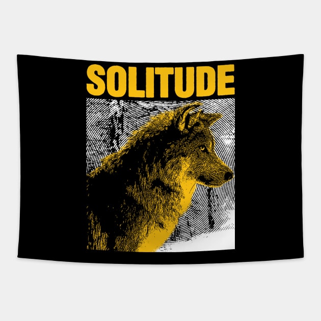 Solitude Wolf Tapestry by giovanniiiii