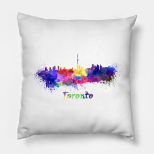 Toronto skyline in watercolor Pillow