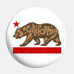 Big Fuzzy California Bear (vintage distressed look) Pin