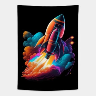 space race spaceship rocket Tapestry