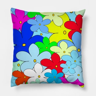 Multi Pastel Color Cartoon Flower Pillow