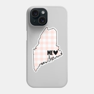 USA States: Maine (pink plaid) Phone Case