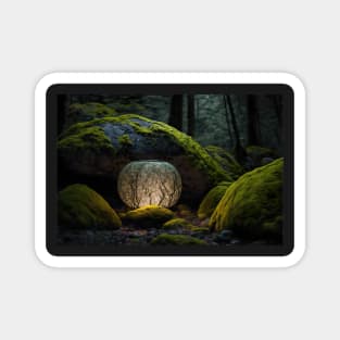 Exotic soft glow lamp in thick green forest Magnet