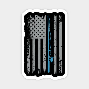 American Flag Fishing Fisherman Magnet