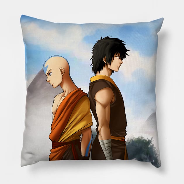 The monk and the prince Pillow by mcashe_art