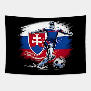 Dynamic Slovakia Soccer Star in Action - Vector Design Tapestry