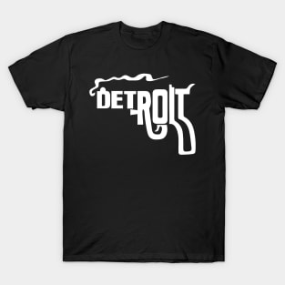 Distressed Detroit D Lettering Design T-Shirt