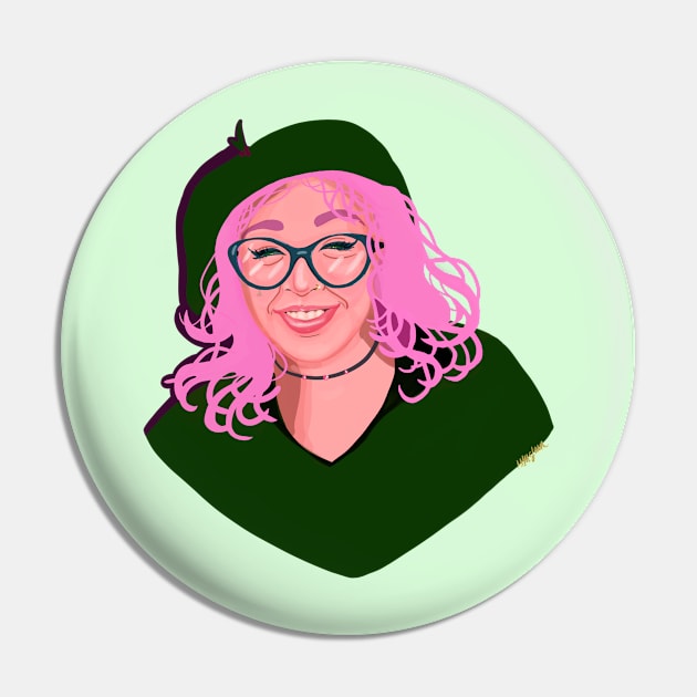 Beret Girl Pin by AnnaDreamsArt