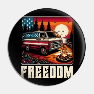 Freedom flag Vanlife Pin