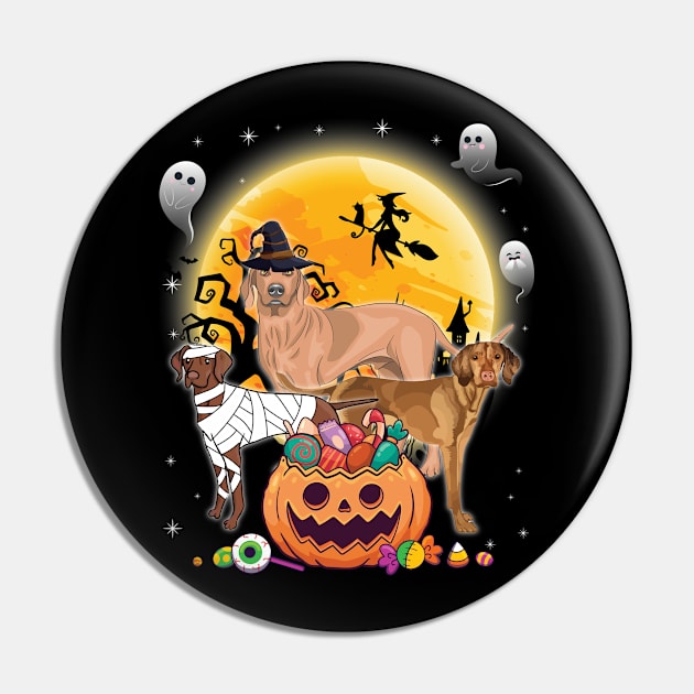 Vizsla Dog Mummy Witch Moon Ghosts Happy Halloween Thanksgiving Merry Christmas Day Pin by joandraelliot