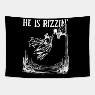 He is Rizzin Funny Easter Jesus Tapestry