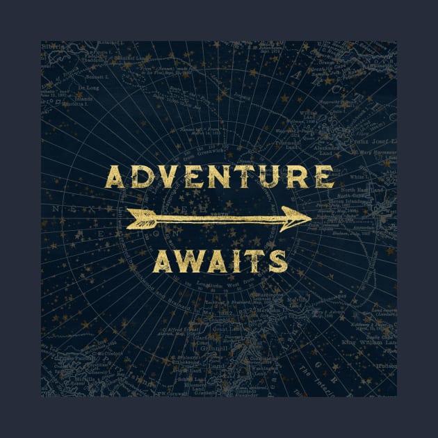 Adventure Awaits - Golden Star Map by Cascadia by Nature Magick