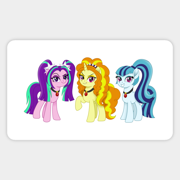 Dazzlings Ponies My Little Pony Sticker Teepublic Here are the dazzlings as ponies! teepublic